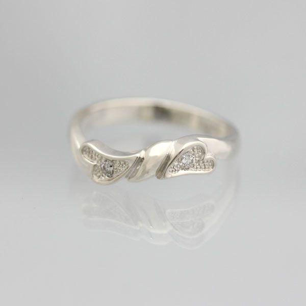 結婚指輪 プラチナ レディース 単品 シンプル PT900 ハート リボン 