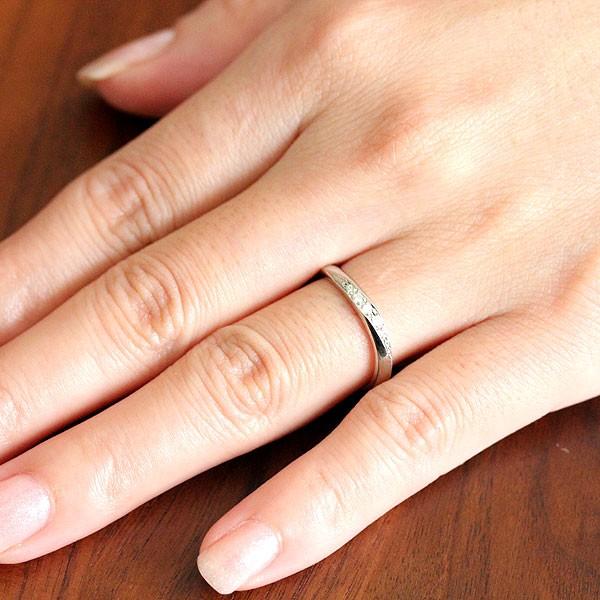結婚指輪 マリッジリング ホワイトゴールド レディース 単品 シンプル  