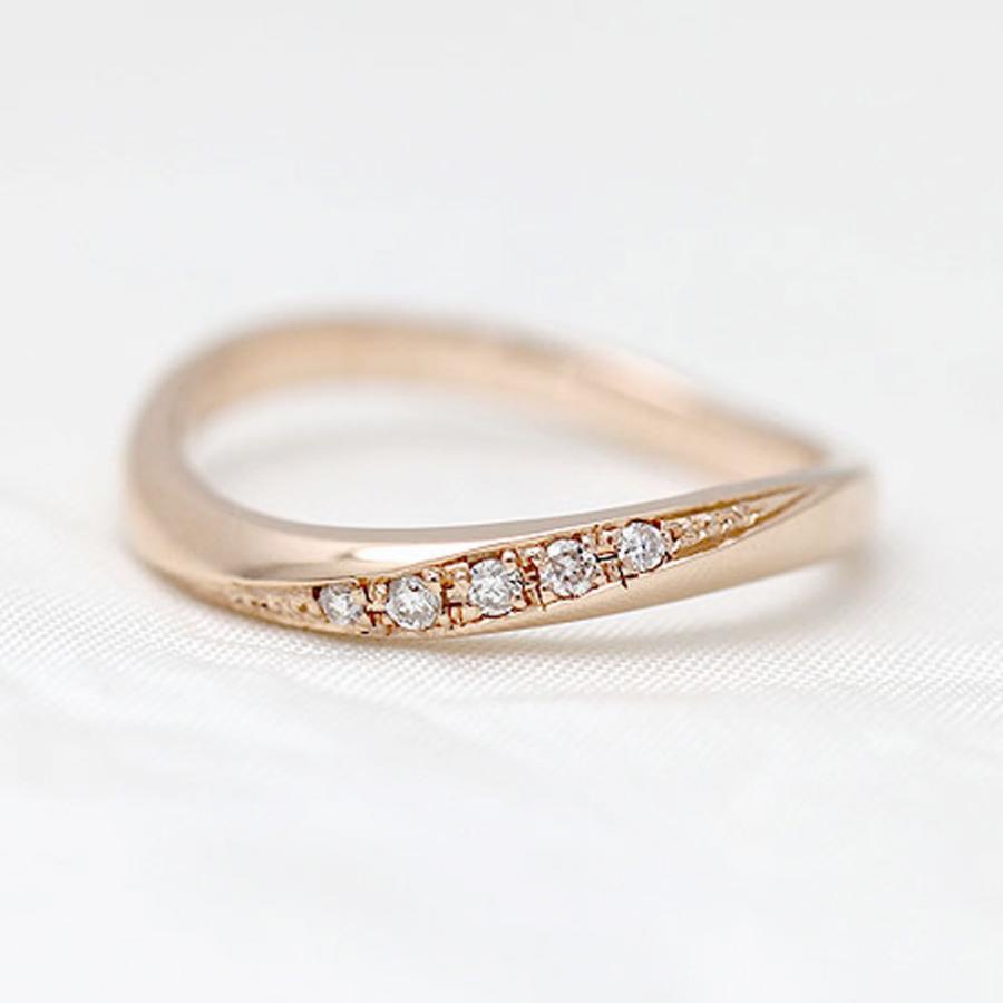 結婚指輪 マリッジリング K18PG ダイヤモンド 0.05ct ピンクゴールド 