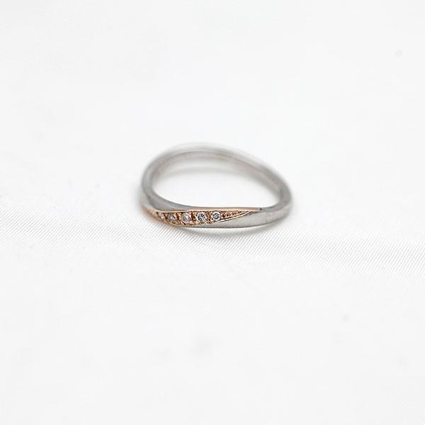結婚指輪 コンビ プラチナ PT900  ピンクゴールド K18PG レディース 単品 シンプル  ダイヤ 指輪 マリッジリング プレゼント 爆買の画像