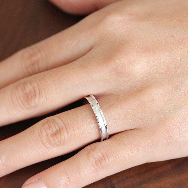 結婚指輪 プラチナ メンズ PT900  ダイヤ 0.01ct クロス 十字 つや消し 指輪 ゴールドの画像