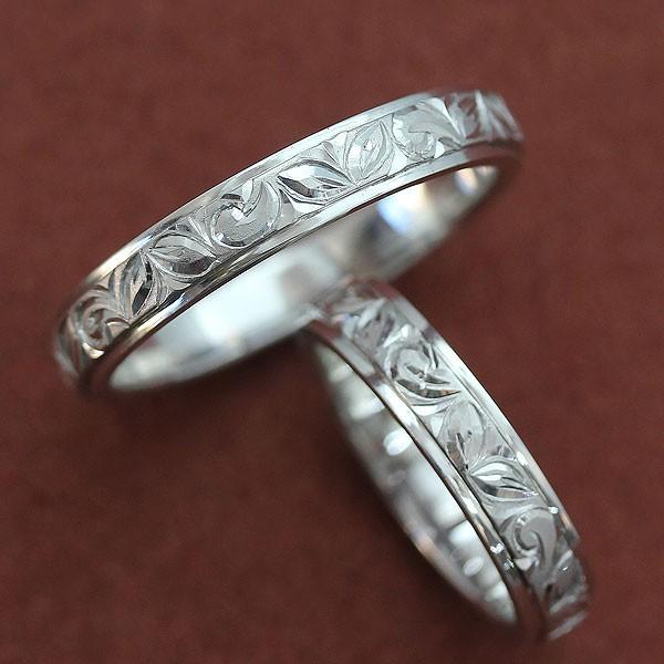 全商品オープニング価格特別価格 結婚指輪 ゴールド ペアリング K18ホワイトゴールド ハワイアンジュエリー 葉 波 手彫り彫刻 マリッジリング 激安の Hotel Ivanoff Com