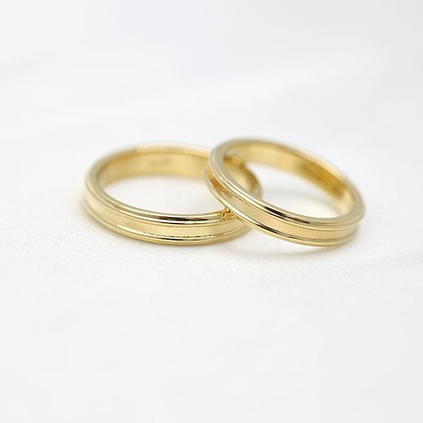 結婚指輪 ペアリング 18金 イエローゴールド K18YG シンプルリング 2本