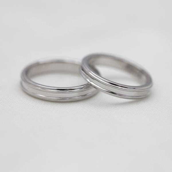 結婚指輪 安い プラチナ ペアリング PT100 pt10% シンプル リング 2本ライン 鏡面 つや有り 指輪 マリッジリング 爆買の画像