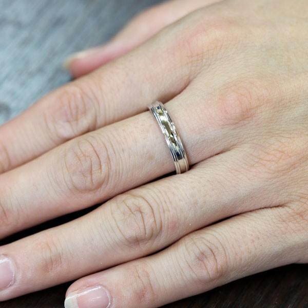 結婚指輪 プラチナ レディース 単品 シンプル  PT900  シンプルリング 2本ライン 鏡面 指輪 リングの画像