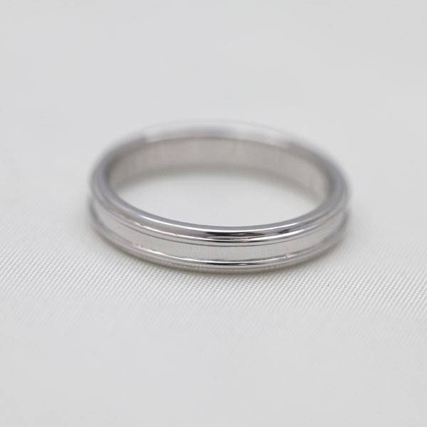 結婚指輪 ホワイトゴールド メンズ K10WG 刻印無料 シンプルリング 2本ライン 鏡面 指輪 シンプルの画像