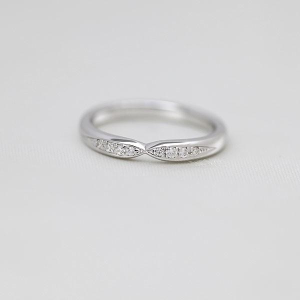 結婚指輪 ホワイトゴールド K18WG レディース 単品 ダイヤ 0.07ct 