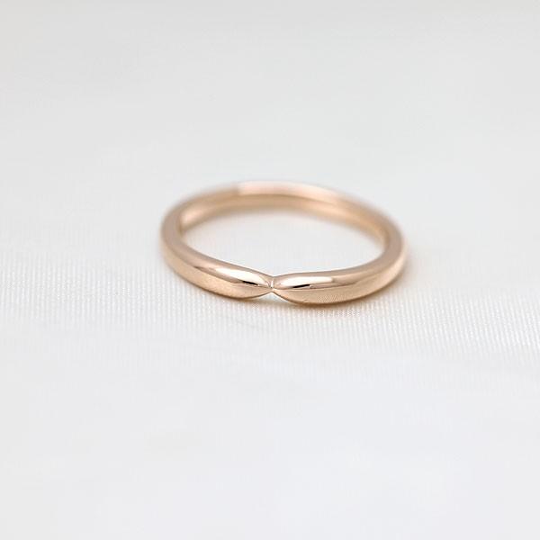 結婚指輪 ピンクゴールド メンズ K18PG 刻印無料 くびれ シンプル 指輪 マリッジリング リング シンプルリング 爆買の画像