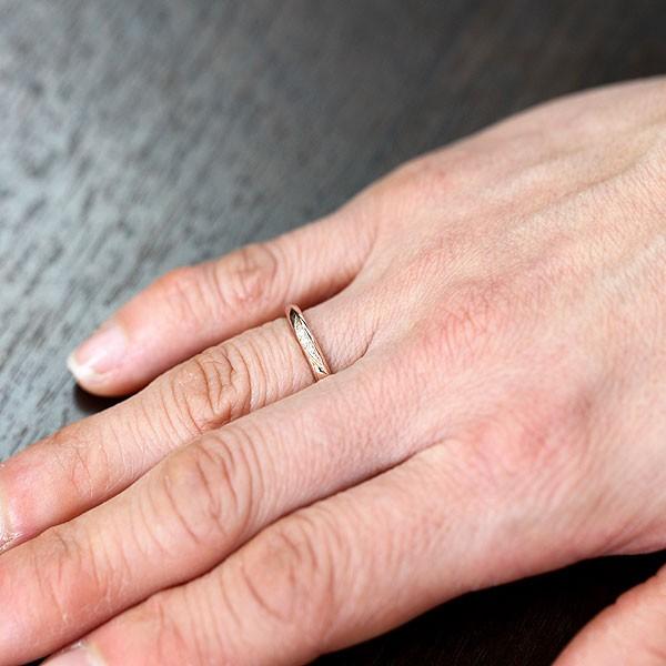 結婚指輪 ピンクゴールド ペアリング K10PG ダイヤ 0.03ct ウェーブ S字 ハーフライン 指輪 マリッジリング 爆買の画像