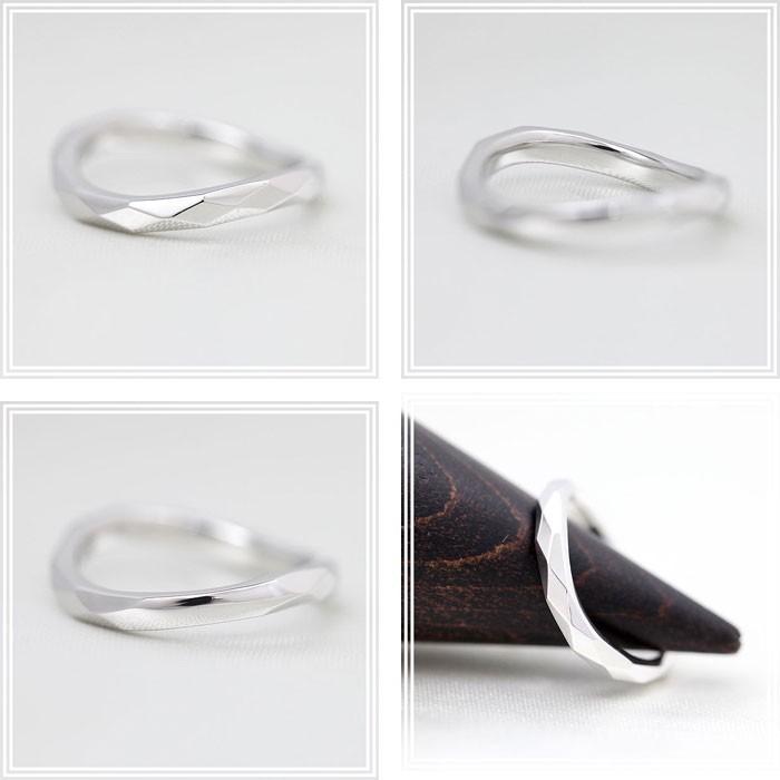 結婚指輪 プラチナ PT900  レディース 単品 ウェーブ S字 ミラーカット 指輪 マリッジリング シンプル  シンプル シンプル 爆買の画像