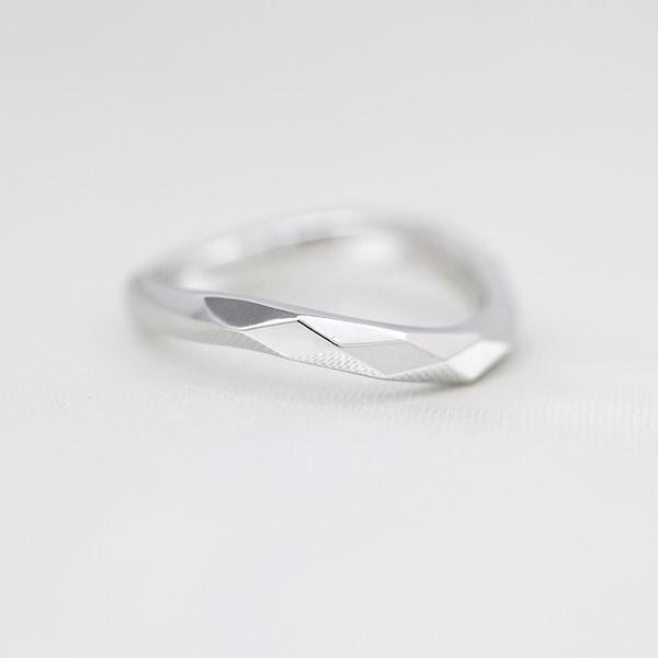 結婚指輪 プラチナ メンズ PT900  ウェーブ S字 ミラーカット シンプル 指輪 マリッジリング 爆買の画像
