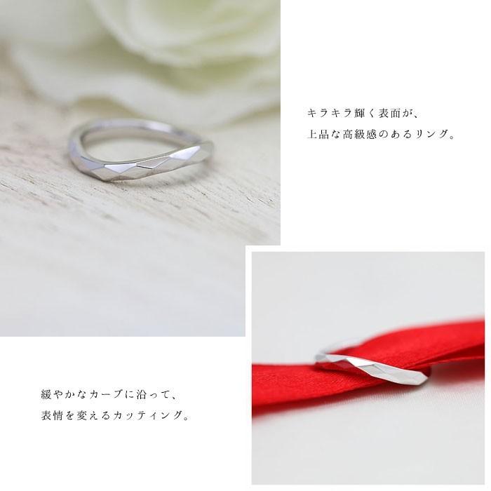結婚指輪 プラチナ メンズ PT900  ウェーブ S字 ミラーカット シンプル 指輪 マリッジリング 爆買の画像