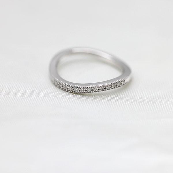 結婚指輪 ホワイトゴールド K10WG ハーフ エタニティ レディース 単品
