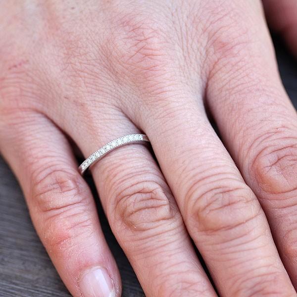 結婚指輪 ホワイトゴールド K10WG ハーフ エタニティ レディース 単品