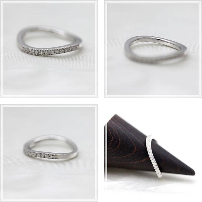 結婚指輪 ホワイトゴールド K10WG ハーフ エタニティ レディース 単品