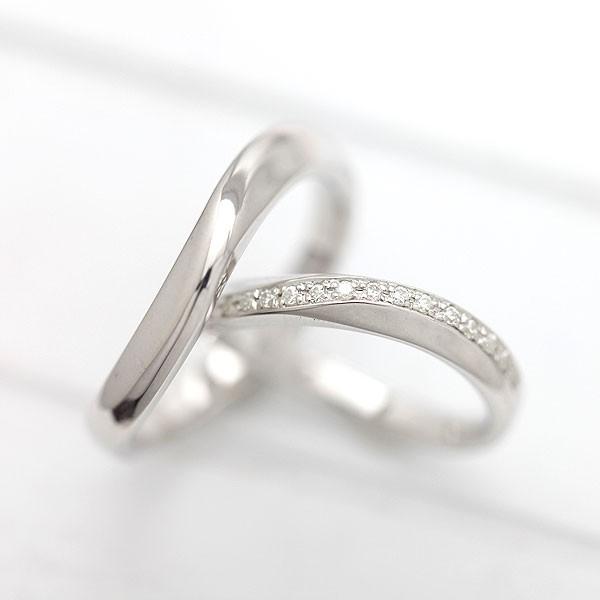 楽天 結婚指輪 ホワイトゴールド 指輪 ペアリング K18wg ダイヤ 0 10ct ウェーブ S字 マリッジリング レビューで送料無料 Www Gisservice Tn
