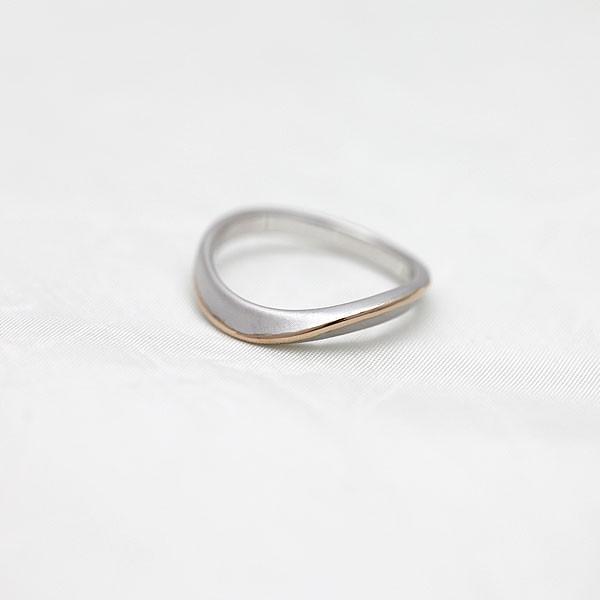結婚指輪 コンビ プラチナ PT900  ピンクゴールド K18PG 刻印無料 メンズ S字 ゴールドライン つや消し 指輪 マリッジリング 爆買の画像