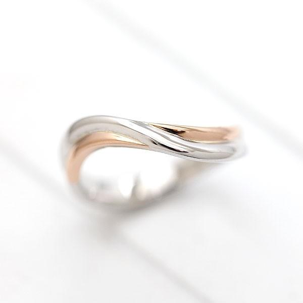 結婚指輪 安い プラチナ PT100 pt10% 18金 ピンクゴールド K18PG レディースリング コンビ 指輪 爆買