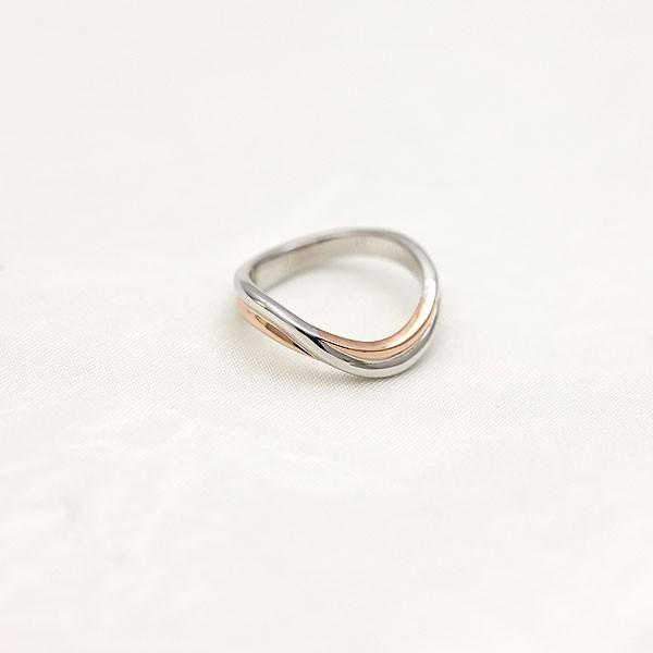 結婚指輪 コンビ プラチナ PT900  ピンクゴールド K18PG コンビリング レディース 単品 指輪 マリッジリング シンプル 爆買の画像