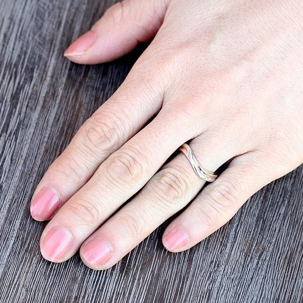結婚指輪 コンビ プラチナ PT900  ピンクゴールド K18PG コンビリング レディース 単品 指輪 マリッジリング シンプル 爆買の画像