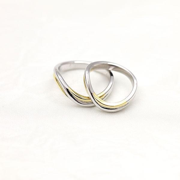 結婚指輪 安い プラチナ PT100 pt10% 18金 イエローゴールド K18YG ペアリング コンビ 指輪 マリッジリング 爆買の画像