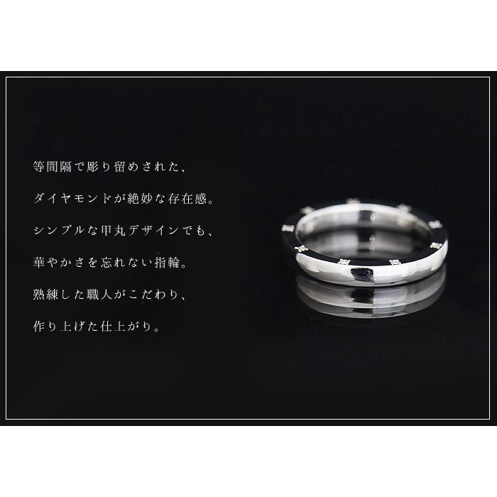 結婚指輪 安い プラチナ レディースリング PT100 pt10% ダイヤ 0.10ct 側面 甲丸 指輪 マリッジリング シンプル 爆買の画像
