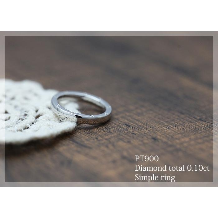 結婚指輪 プラチナ PT900  レディース 単品 ダイヤ 0.10ct 甲丸 指輪 マリッジリング シンプルリング 爆買の画像