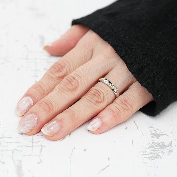 結婚指輪 コンビ プラチナ PT900  ゴールド K18 PG YG レディース 単品 ダイヤ 0.04ct ななめライン 爆買の画像