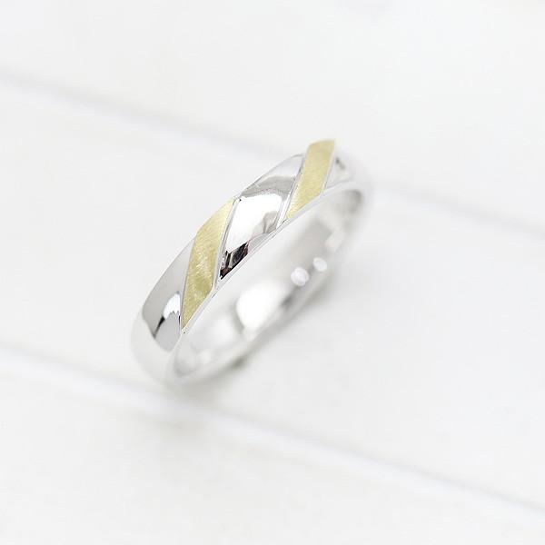 結婚指輪 コンビ プラチナ PT900  ゴールド K18 PG 刻印無料 YG 刻印無料 メンズ ヘアライン ななめライン 爆買の画像