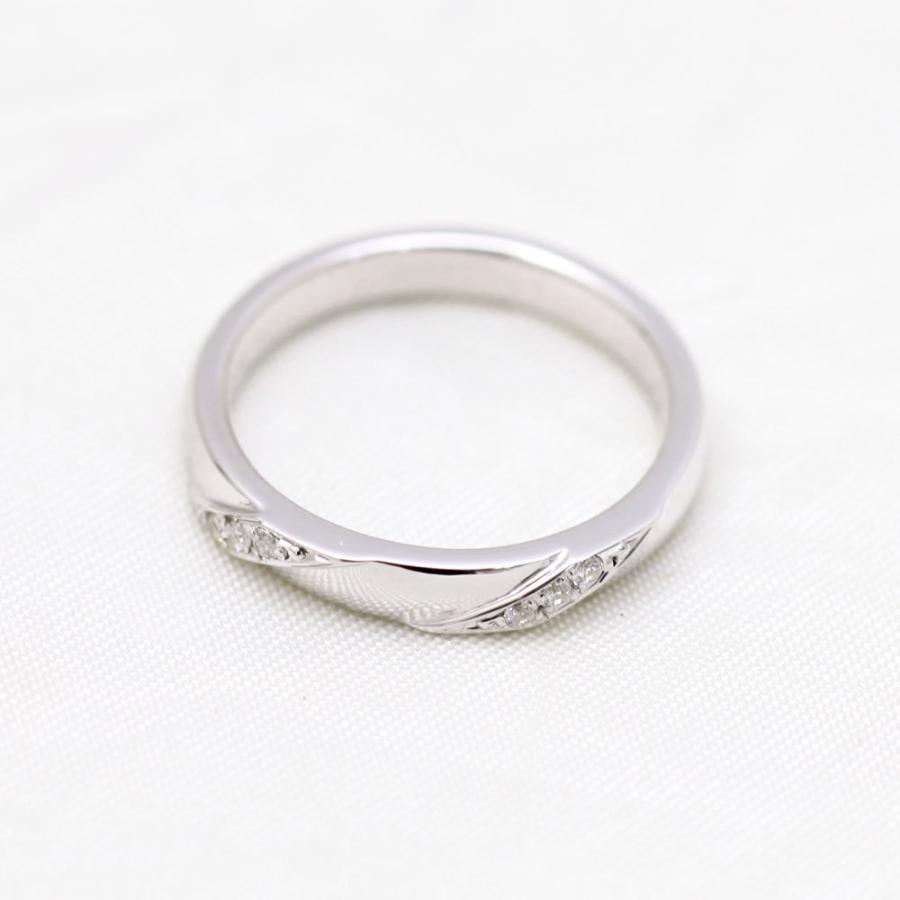 指輪 レディース リング プラチナ PT900  ダイヤモンド 結婚指輪 0.5号刻み ななめライン シンプル ダイヤ 0.04ct 記念日 クリスマス 爆買の画像
