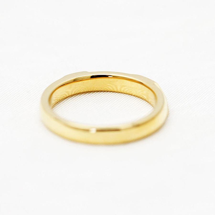 結婚指輪 K18YG イエローゴールド ダイヤ 0.04ct レディース 単品 ななめライン 指輪 マリッジリング シンプル  18金 爆買の画像