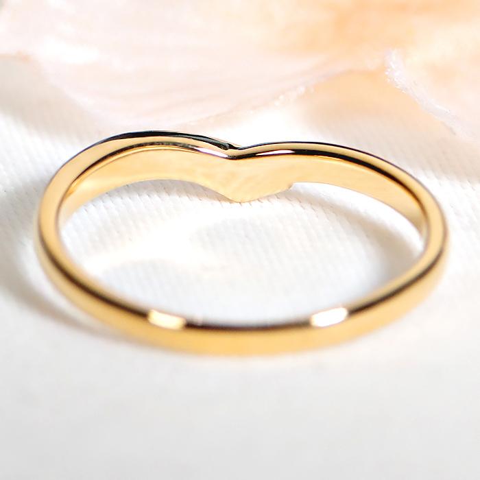 K18YG リング 指輪 ダイヤモンド0.05 18金 #9.5 結婚指輪 K18YG イエローゴールド ダイヤモンド 0.05ct V字リング V