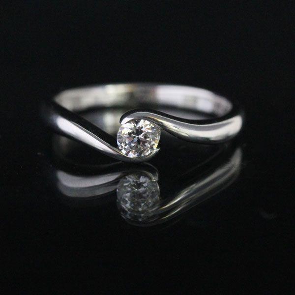 婚約指輪 PT900 プラチナ ダイヤモンド 1粒 0.2ct VVS1 エクセレント