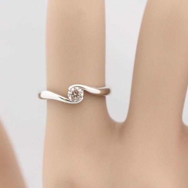 婚約指輪 PT900 プラチナ ダイヤモンド 1粒 0.2ct VVS1 エクセレント