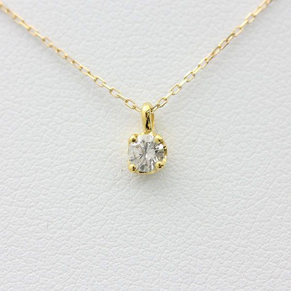 誕生石 K10YG ネックレス 1粒 ダイヤモンド 0.1ct 10金 イエローゴールド 4月 ペンダント 10金 バースデー プレゼント 爆買_1