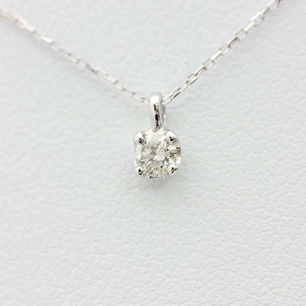 誕生石 K10WG ネックレス 1粒 ダイヤモンド 0.1ct 10金 ホワイトゴールド 4月 ペンダント バースデー プレゼント 爆買_1