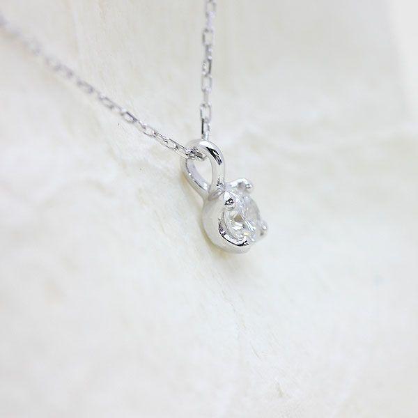 誕生石 K10WG ネックレス 1粒 ダイヤモンド 0.1ct 10金 ホワイトゴールド 4月 ペンダント バースデー プレゼント 爆買_2