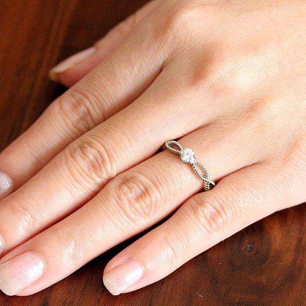 指輪 レディース  プラチナ PT900  ダイヤ 0.2ct 1粒 ダイヤモンド リング ミルリング かわいい プレゼント 爆買の画像