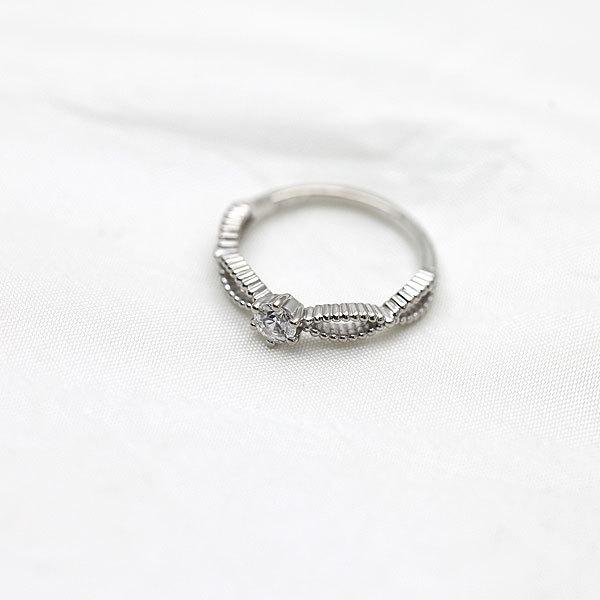 指輪 レディース  プラチナ PT900  ダイヤ 0.2ct 1粒 ダイヤモンド リング ミルリング かわいい プレゼント 爆買の画像