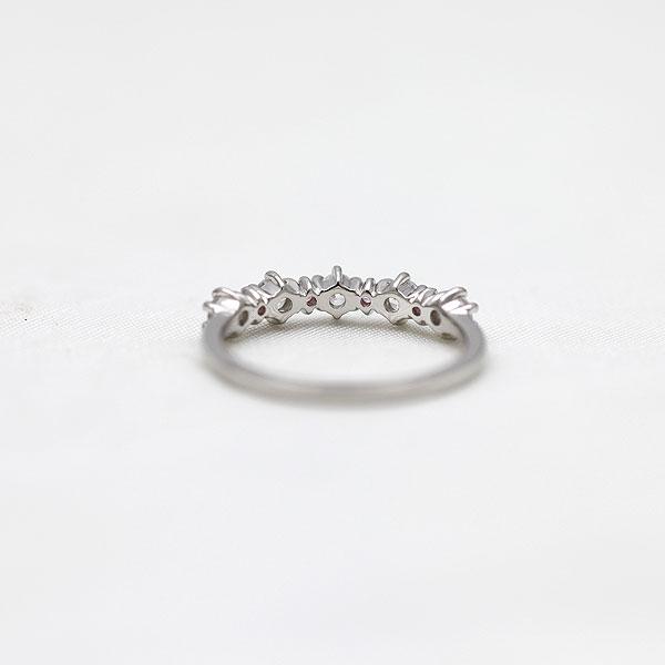 指輪 レディース プラチナ PT900  ダイヤ 0.4ct ピンクサファイア リング ハーフエタニティ かわいい プレゼント 爆買の画像