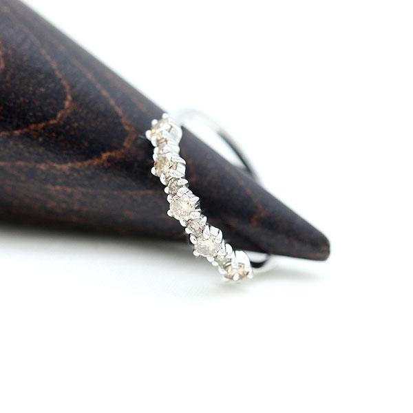 指輪 レディース ブラウンダイヤ 0.5ct プラチナ PT900  リング ダイヤモンド ハーフエタニティ 爆買の画像