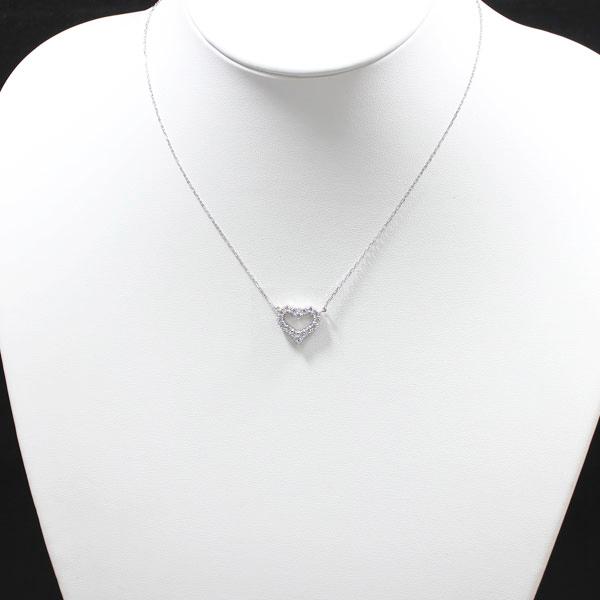 ネックレスPT900  プラチナ ハート 0.65ct ダイヤモンド ペンダント レディース 両吊り チェーン 直付け 爆買の画像
