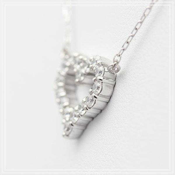 ネックレスPT900  プラチナ ハート 0.65ct ダイヤモンド ペンダント レディース 両吊り チェーン 直付け 爆買の画像