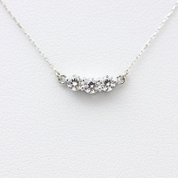 PT900 プラチナ ネックレス 0.3ct ダイヤモンド 3石 スリー PT900 プラチナ ネックレス 0.3ct ダイヤモンド 3石 スリー