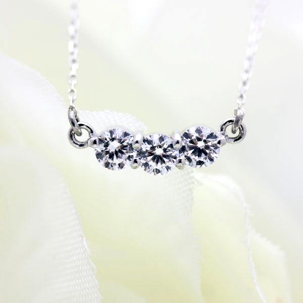 PT900 プラチナ ネックレス 0.3ct ダイヤモンド 3石 スリー PT900 プラチナ ネックレス 0.3ct ダイヤモンド 3石 スリー