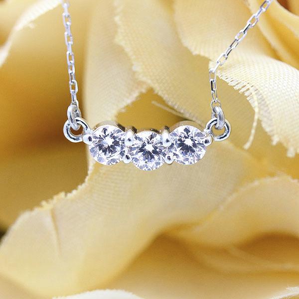 PT900 プラチナ ネックレス 0.3ct ダイヤモンド 3石 スリー PT900 プラチナ ネックレス 0.3ct ダイヤモンド 3石 スリー