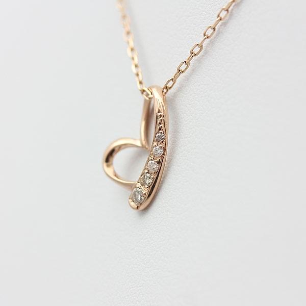 ネックレス ハート K10PG ピンクゴールド ダイヤモンド 0.06ct 
