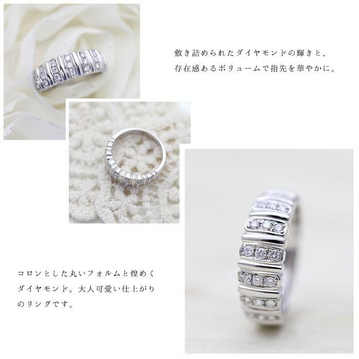 指輪 リング K10WG ホワイトゴールド ダイヤモンド 0.28ct ワイド 幅広リング 爆買の画像