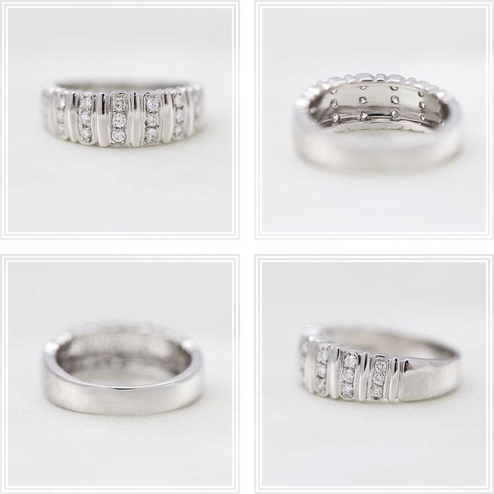 指輪 リング K10WG ホワイトゴールド ダイヤモンド 0.28ct ワイド 幅広リング 爆買の画像