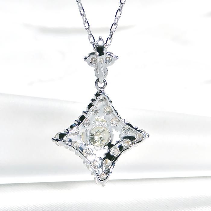 ネックレス K10WG ホワイトゴールド ダイヤモンド レディース 1.0ct ひし形 ゴージャス ペンダント プレゼント 爆買の画像